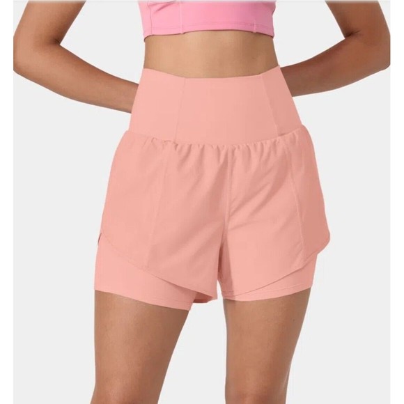 HALARA Pants - Halara Breeze Super High Waisted Curved Hem 2-in-1 Side Pocket  Shorts Sz L NWT